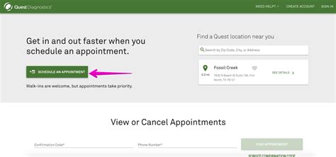 View, change or cancel an existing appointment. . Quest diagnostics schedule appt